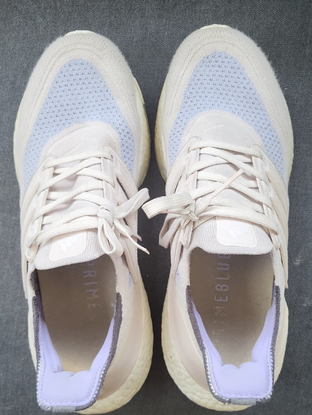 Adidas Women's Light Pink Knit Sneakers with Lavender Heel, SIZE 8.5